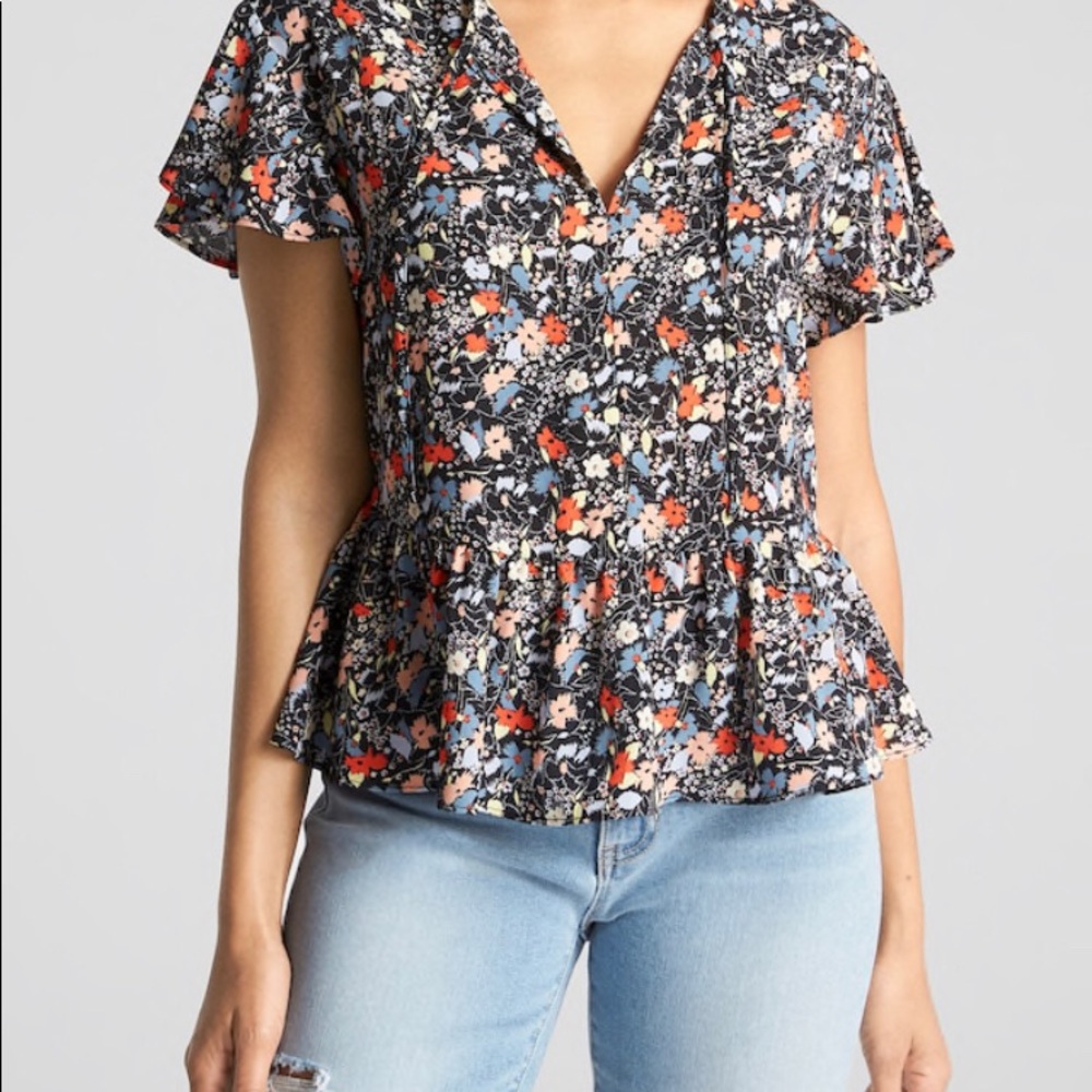 Short sleeve chiffon floral blouse from GAP